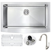 Anzzi Elysian Farmhouse 36" Kitchen Sink with Singer Faucet, Brushed Nickel KAZ3620-042